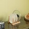 Set of 2 Bamboo Wooden Dish Drainer Rack, Plate Rack, And Drying Drainer